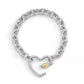 Two-Tone Signature Carabiner Heart Statement Bracelet