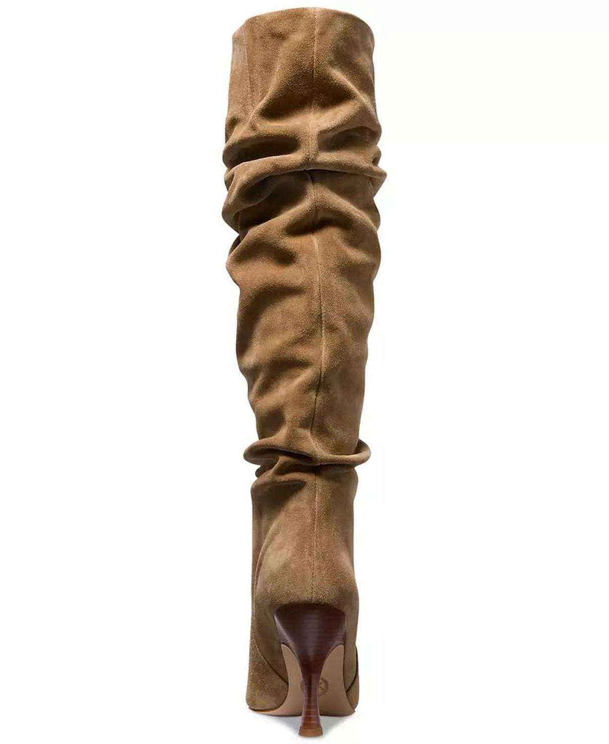 Women's Luna Suede Slouchy Stacked Knee High Heel Boots