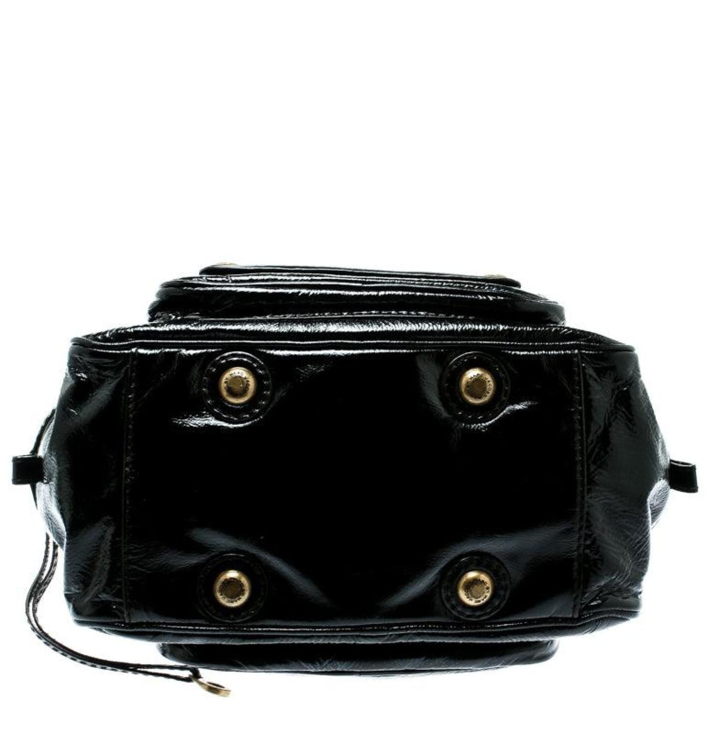 Marc By Marc Jacobs  Laminated Leather Zip Pockets Satchel