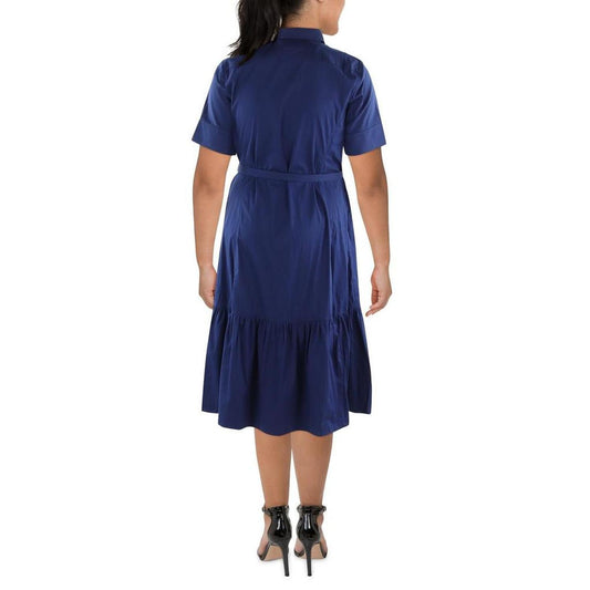 Womens Cotton Midi Shirtdress