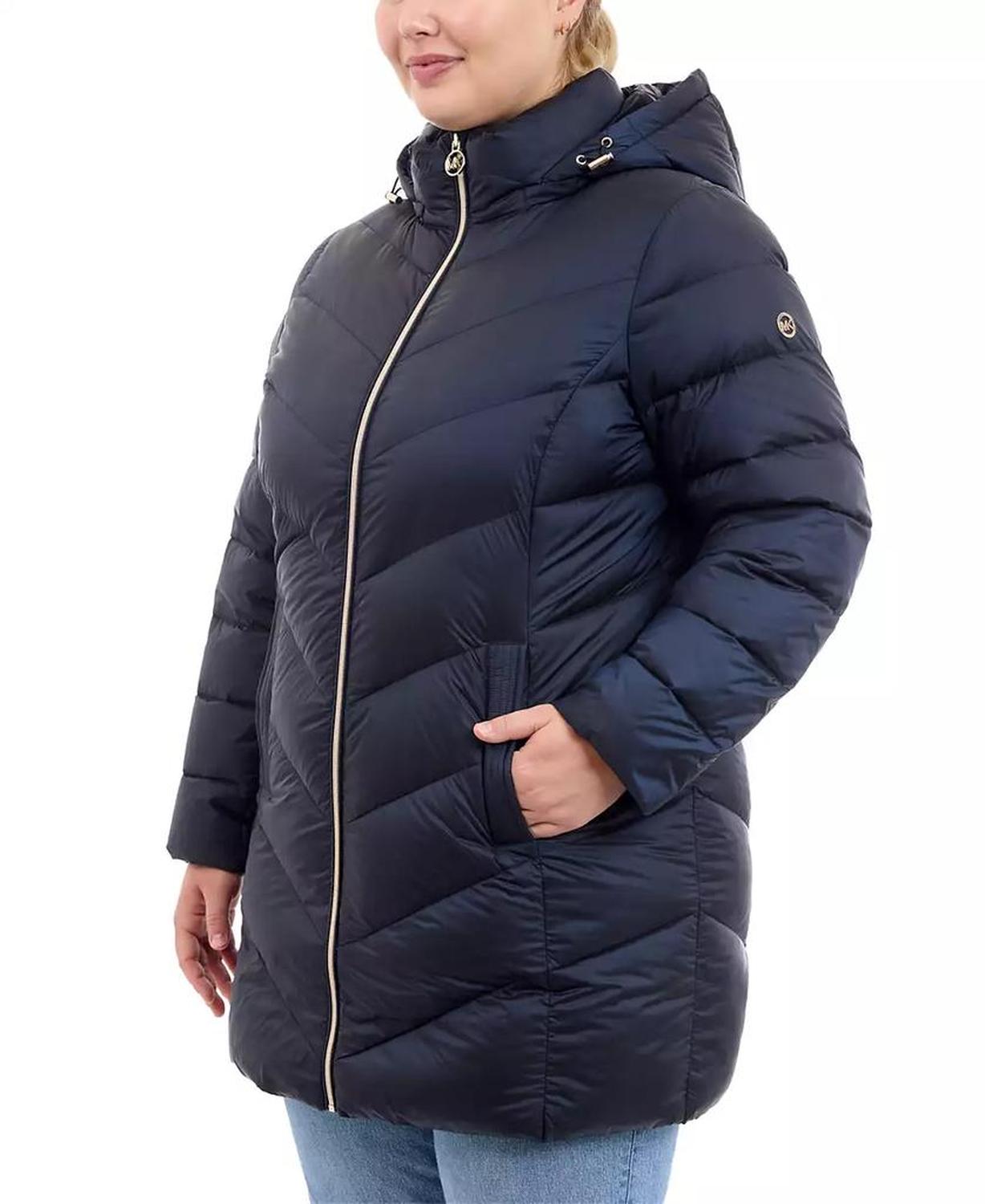 Plus Size Hooded Packable Down Puffer Coat, Created for Macy's