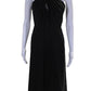 Womens Silk Halter Top Lined Zip Classy A-Line Dress Black