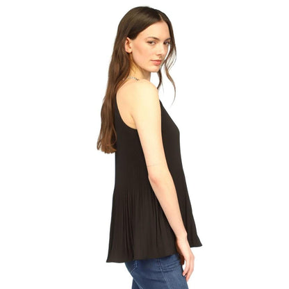 Women's Chain-Strap Halter-Neck Pleated Top