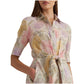 Floral Tie-Front Linen Shirtdress