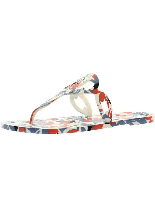 Audrie Womens Floral Print Jelly Thong Sandals