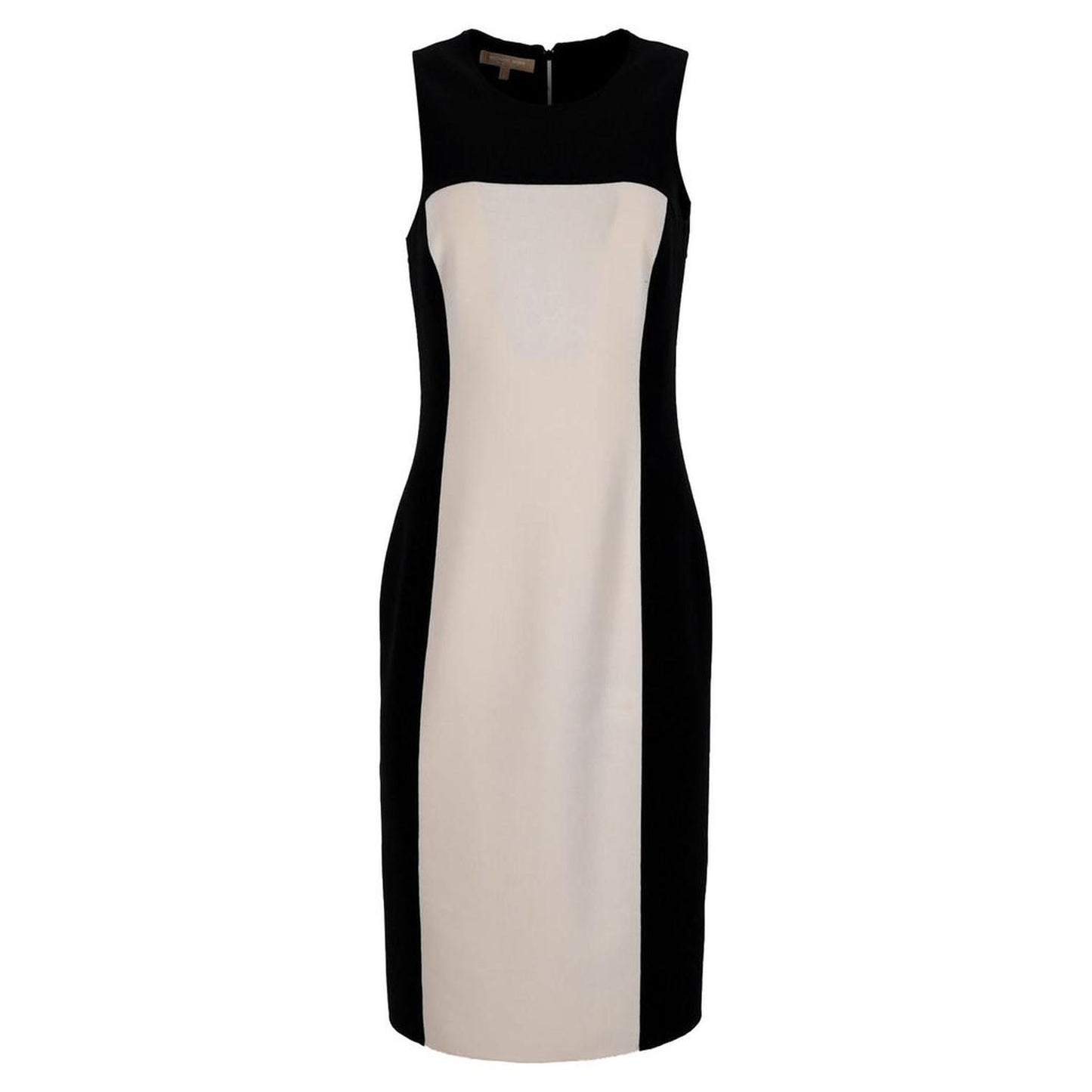 Colorblock Dress in Beige Virgin Wool