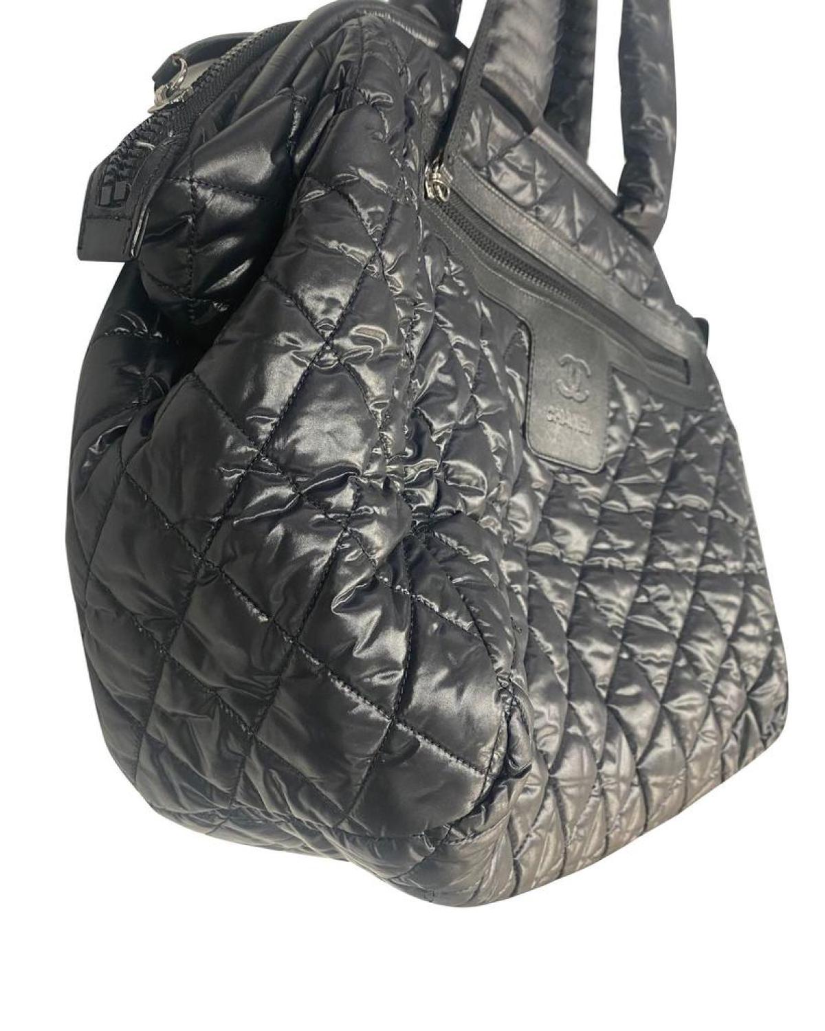 Chanel Vintage Cocoon Bowling Bag in Black Nylon