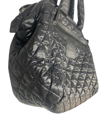 Chanel Vintage Cocoon Bowling Bag in Black Nylon