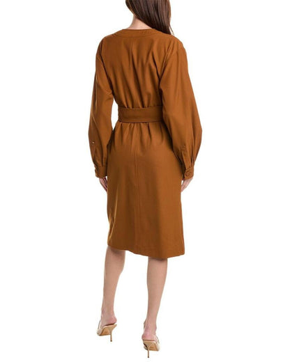 Sportmax Venosa Wool-Blend Shirtdress