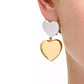 Enamel Graduated Double Heart Drop Earrings