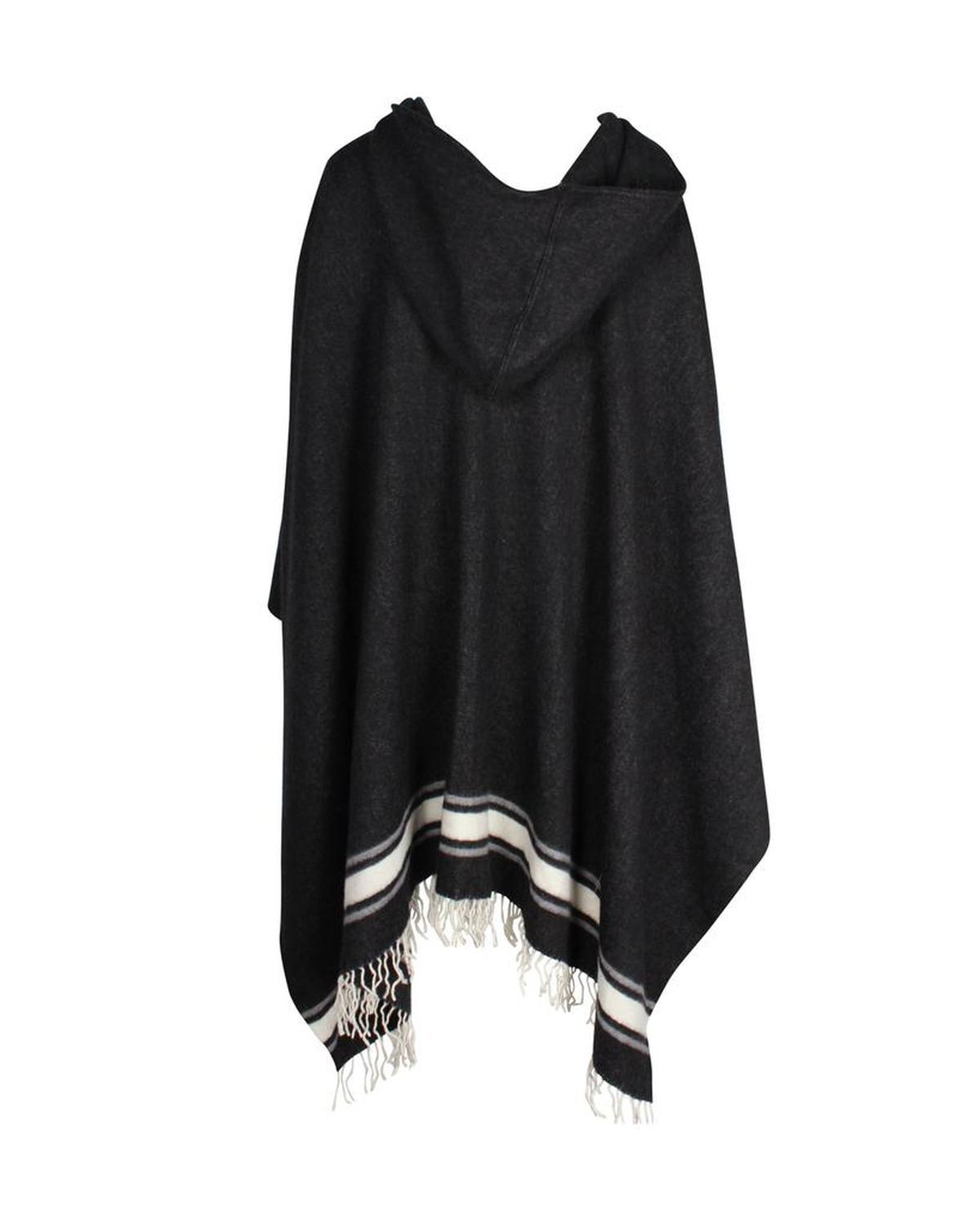 Max Mara Weekend Smooth Blend Hooded Poncho in Grey Wool