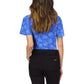 Womens Printed Ruched Pullover Top