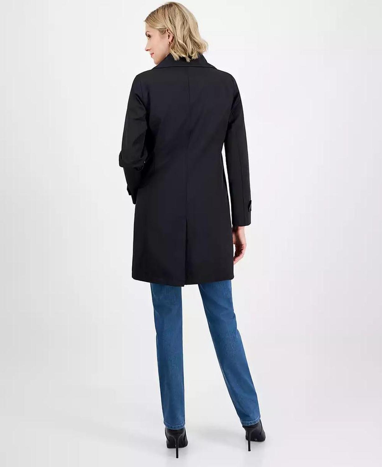 Petite Single-Breasted Reefer Trench Coat