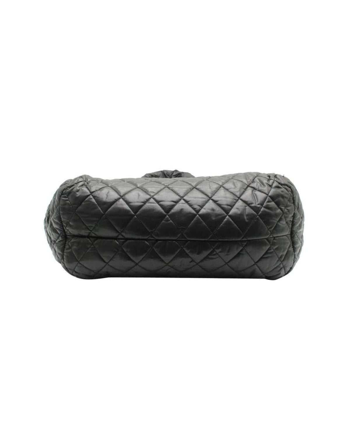 Chanel Vintage Cocoon Bowling Bag in Black Nylon