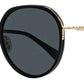 Women's Oval Alt Fit Sunglasses MM0109-K 01A Black/Gold 54mm