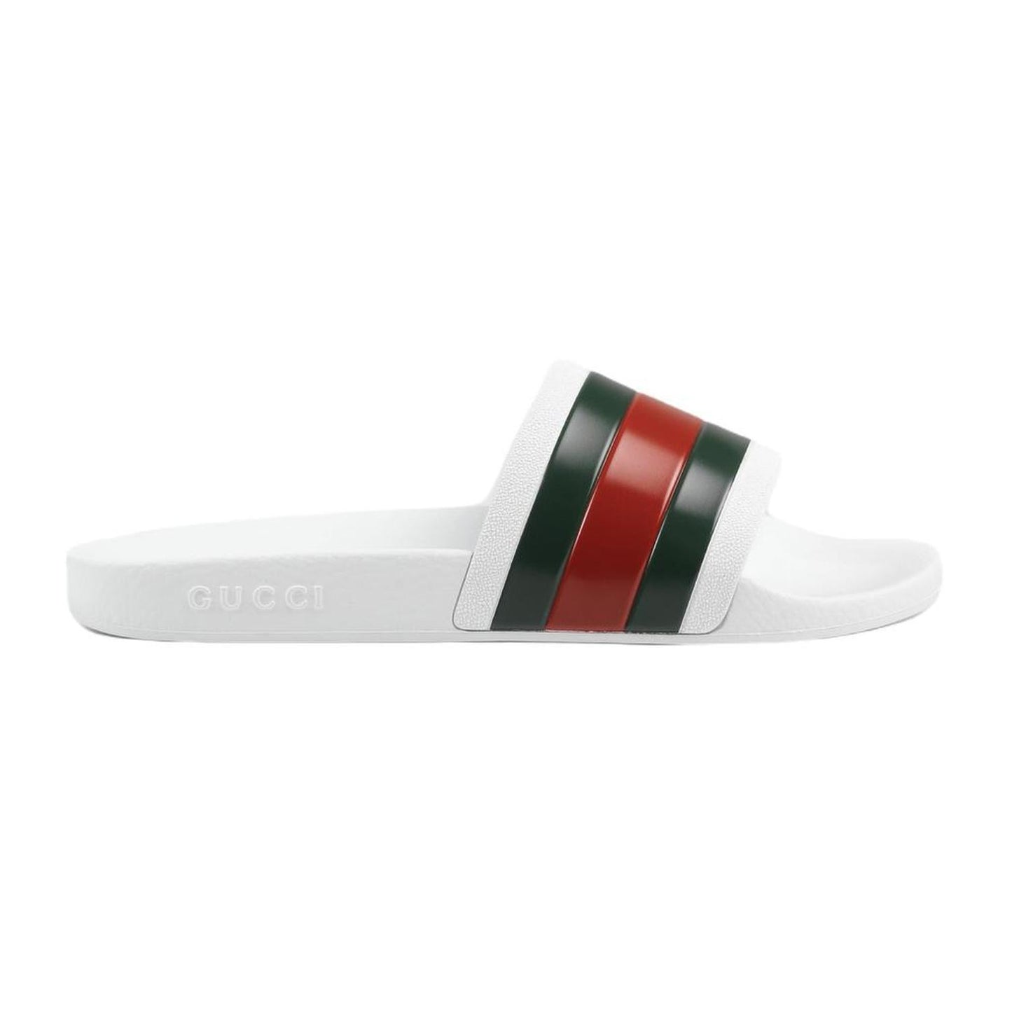 Gucci Men's Web Rubber Slide Sandals