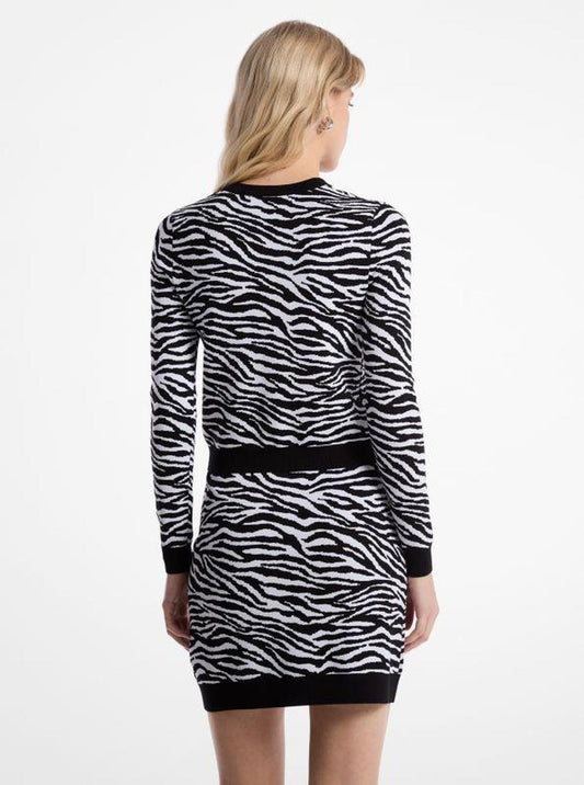 Zebra Jacquard Cropped Jacket