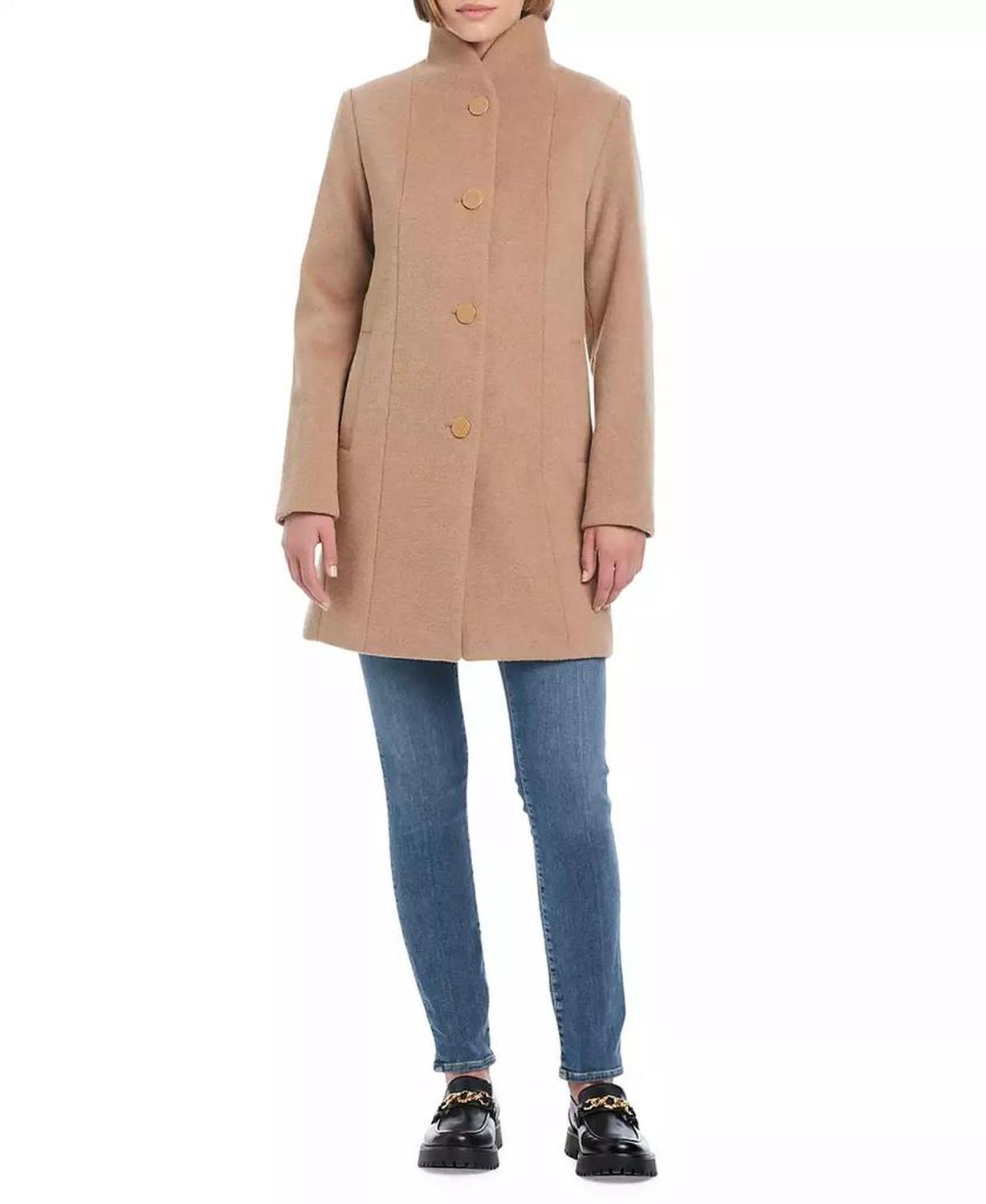 Women's Single-Breasted Stand-Collar Coat