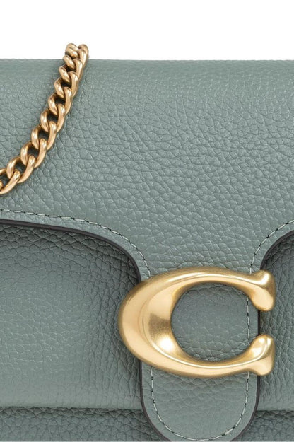 Coach Tabby Logo Plaque Chain Clutch Bag