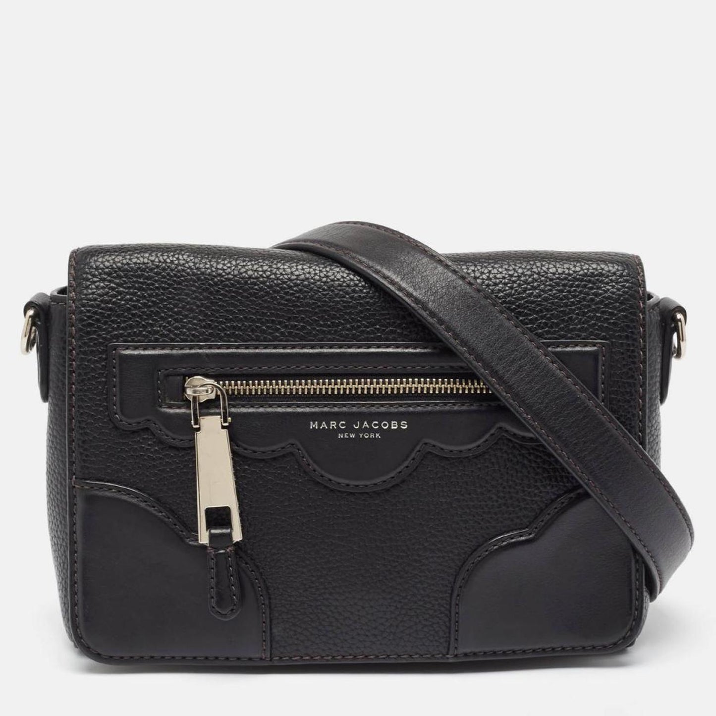 Marc Jacobs Black Leather Fleur Haze Shoulder Bag