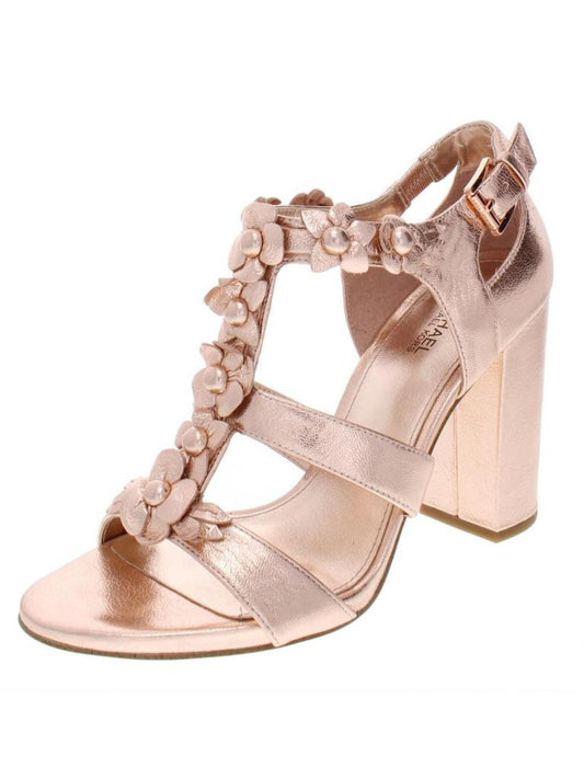 Tricia Womens Leather Block Heel Dress Sandals