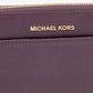 Michael Kors Plum Leather Mercer Zip Around Wallet..