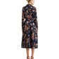 Floral Surplice Crepe Midi Dress