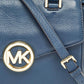 Michael Kors Navy Blue Leather Hudson Satchel