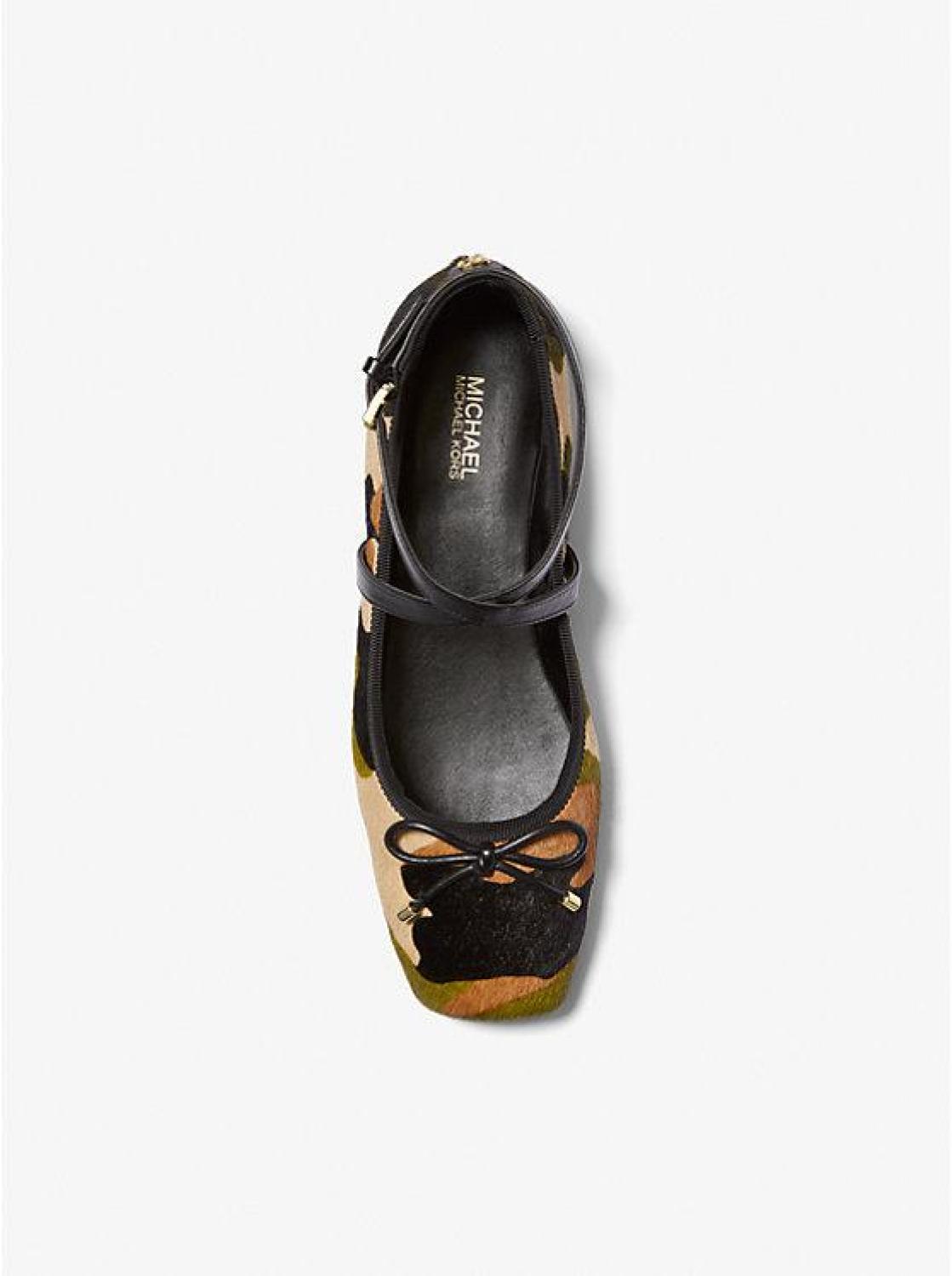 Collette Camouflage Print Calf Hair Ballet Flat