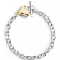 Faux Stone Signature Heart Padlock Charm Bracelet