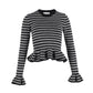 Michael Kors Striped Peplum Sweater in Multicolor Cashmere