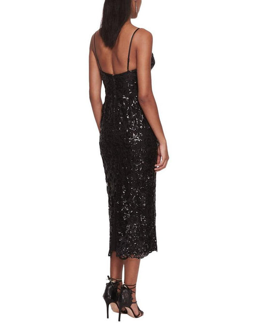 Marchesa Notte Sequin Cocktail Dress