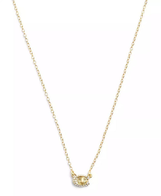 Women's Faux Stone Signature C Pave Turnlock Pendant Necklace