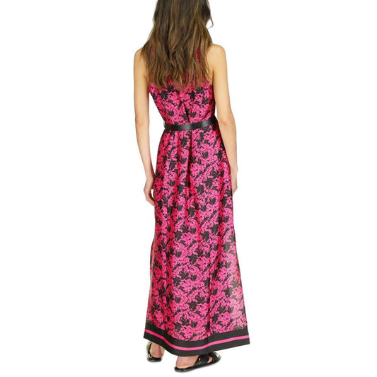 MICHAEL Women's Belted Floral-Print Maxi Dress