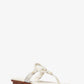 Aubrey Cutout Signature Logo and Leather T-Strap Sandal