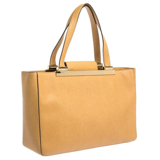 Michael Michael Kors Light Leather Metal Detail Handle Tote