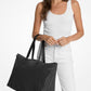 Jet Set Travel Large Signature Logo Print Woven Tote Bag