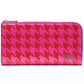 Devin Houndstooth Saffiano Leather Zip Around Continental Wallet