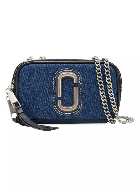 The Denim Chain Snapshot Crossbody Bag