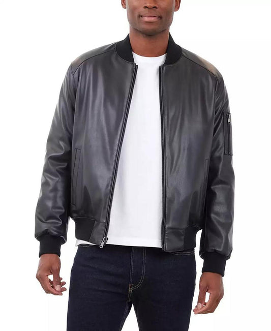 Men's Faux Leather Moto Jacket