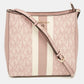 Pink Center Stripe Gloria Signature Coated Canvas And Leather Crossbody Bag