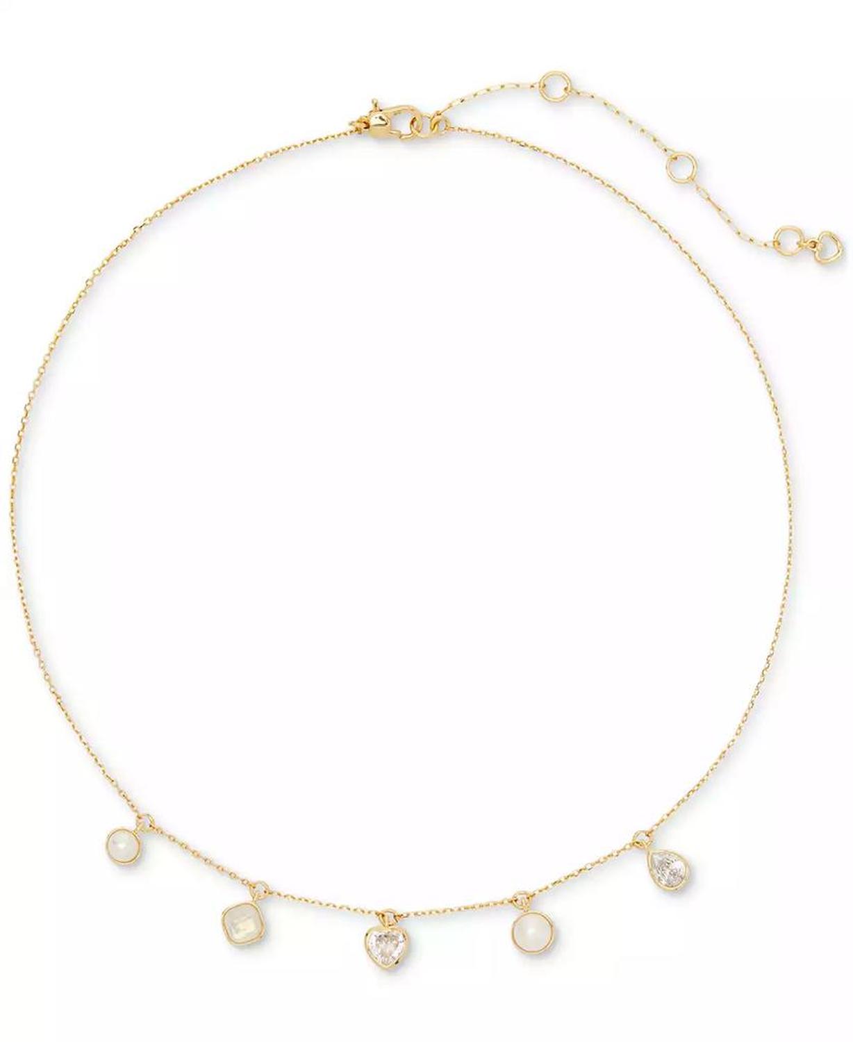 Bubbly Bezel Frontal Necklace, 16" + 3" extender