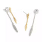 Faux Stone Signature Pavé Spike Front Back Earrings