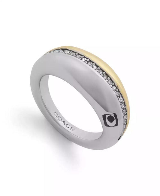 Faux Stone Signature Pave Tubular Cocktail Ring