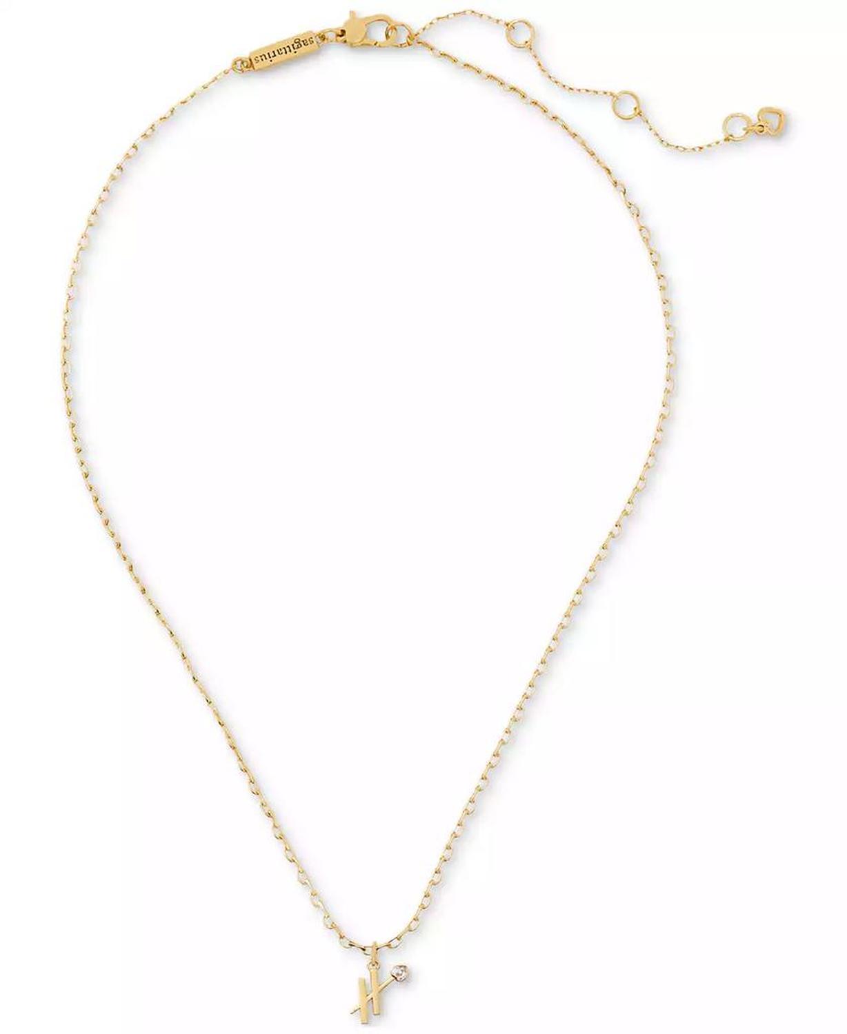 Gold-Tone Pavé Zodiac Mini Pendant Necklace