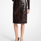 Burnished Leather Cargo Pencil Skirt