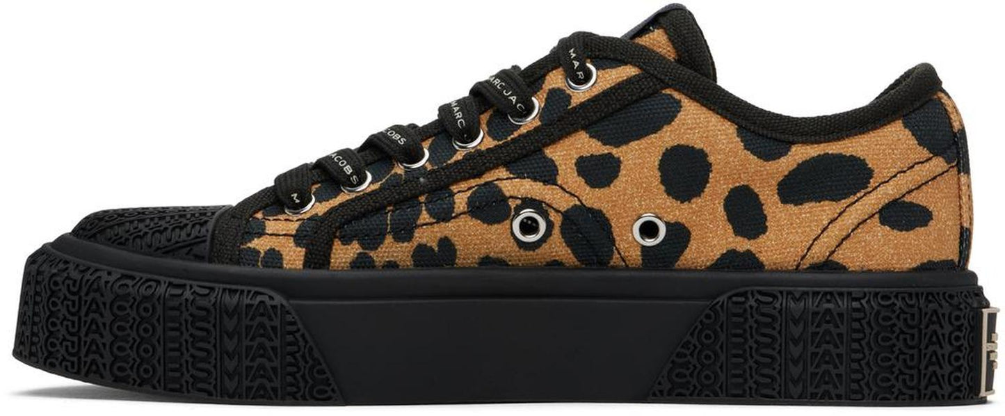 Tan & Black 'The Printed Canvas' Sneakers