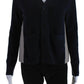 Womens Four Button Ribbed Cardigan Sweater Jacket Brown Navy