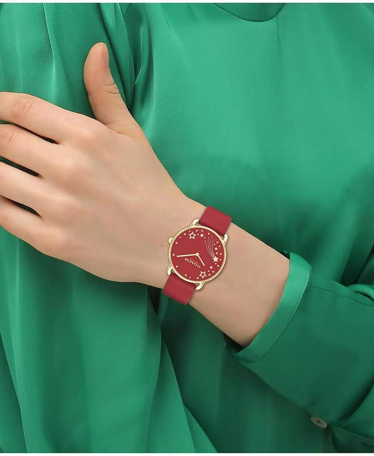 Women's Elliot Red Leather Strap Watch