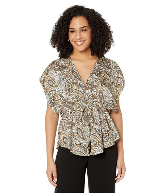 Paisley Flounce Hem Top